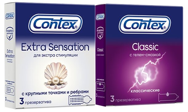 contex набор презервативов classic гладкие n3+extra sensation с крупными точками и ребрами n3
