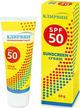 Клирвин крем для тела 60г солнцезащитный spf 50