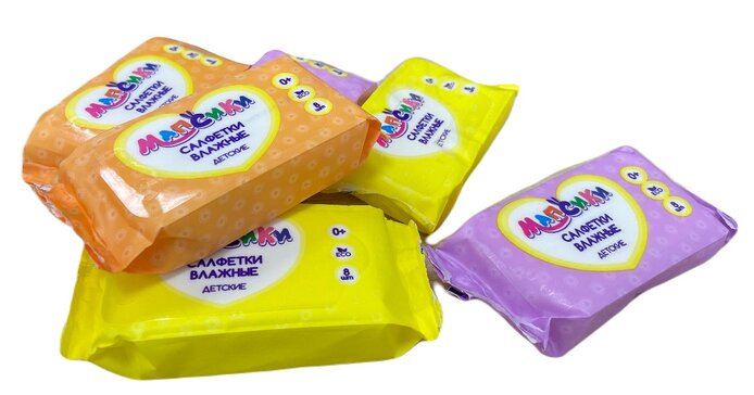 Мапсики салфетки влажные детские 0+ N8 комплект 6 мини-упаковок