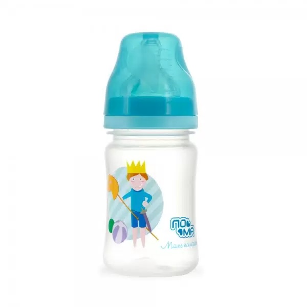 Пома бутылочка с широким горлом с силиконовой соской средний поток с 4+мес 150мл /5410/