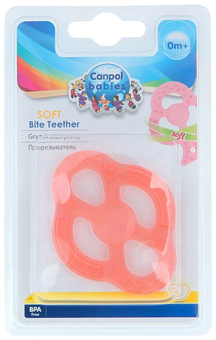 Canpol babies прорезыватель клевер прозрачный +0мес