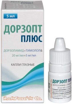 Дорзопт Плюс 20мг/мл+5мг/мл гл капли 5мл