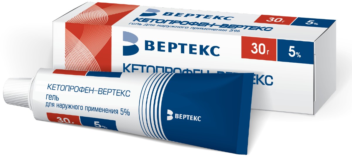 Кетопрофен Вертекс гель для наруж прим 5% 30г