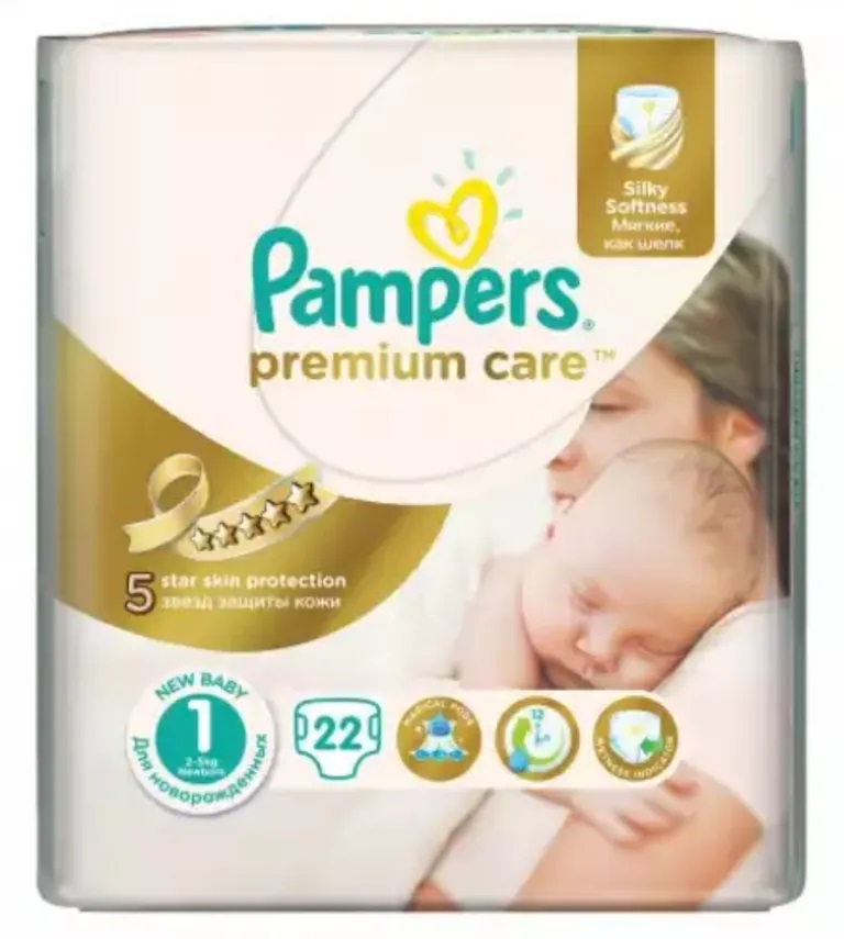 Подгузники Pampers Premium Carе ньюборн (р-р 1) 2-5кг N 22