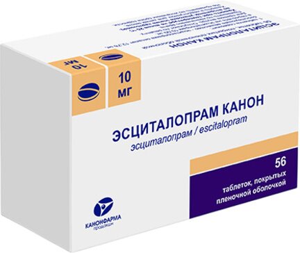 Эсциталопрам канон тб п/об пленочной 10мг n56