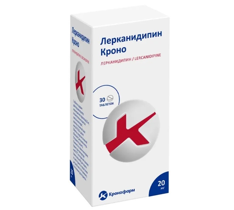 Лерканидипин кроно тб п/об пленочной 20мг n30