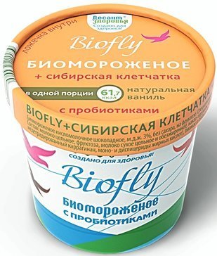 Биомороженое молочное BIOfly+ сибирская клетчатка 45г