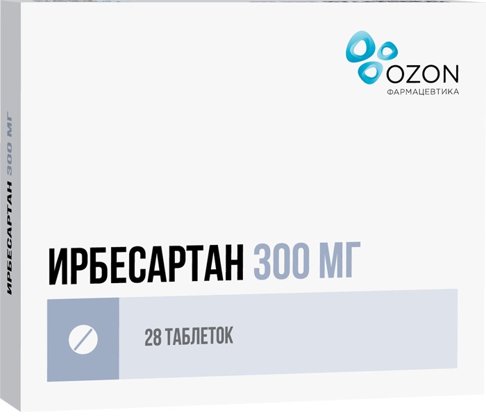 Ирбесартан Озон таб п/о плен 300мг N 28