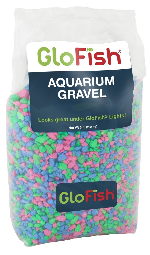 Гравий розовый/зеленый/голубой Tetra glofish 2.26 кг с glo вкраплениями