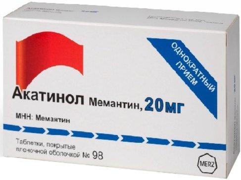 Акатинол Мемантин тб п/о плен 20 мг N 98