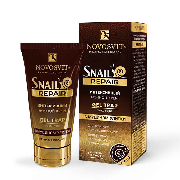 Novosvit Snail repair крем ночной 50мл для лица интенсивный с муцином улитки