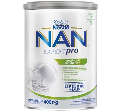 NAN Тройной комфорт смесь сухая с рождения 400г