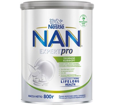 НАН Тройной комфорт смесь сухая с рождения 800г