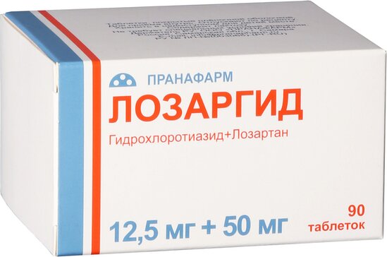 Лозаргид таб п/о 12.5мг+50мг N 90