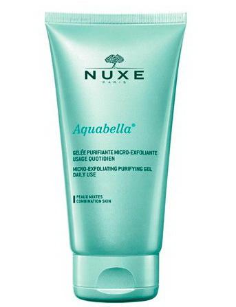Nuxe аквабелла нежный эксфолиирующий очищающий гель для лица для комбинированной кожи 150 мл