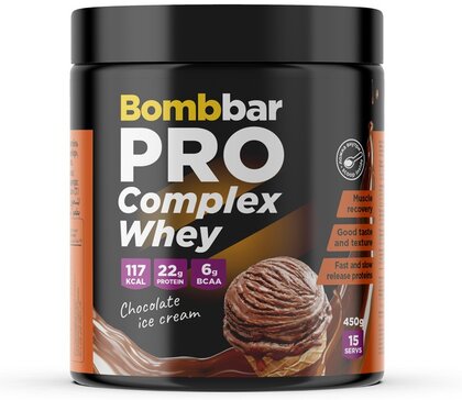 Bombbar pro complex whey коктейль многокомпонентный шоколадный пломбир 450г N 1