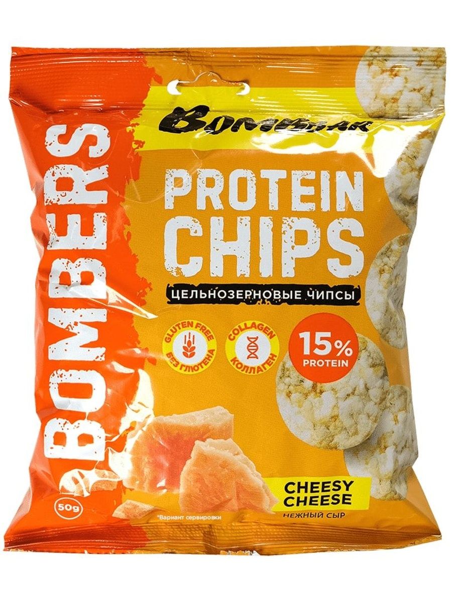 Bombbar чипсы цельнозерн протеиновые нежный сыр 50г N 1