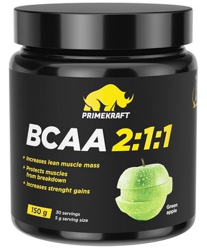 Prime kraft BCAA 2:1:1 смесь аминокислоты со вкусом зеленого яблока 150г N 1