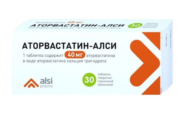 Аторвастатин-АЛСИ тб п/о плен 40мг N 30