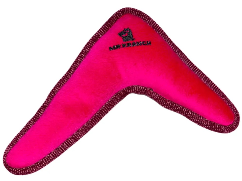 Игрушка бумеранг с пищалкой для собак крупных и средних пород розовый Mr.kranch 34х28.5х6.5см