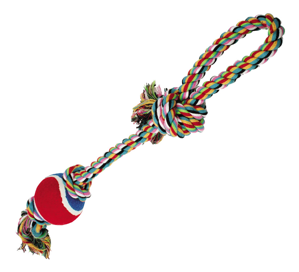 Игрушка веревка с петлей 2 узла и мяч для собак Triol d6.5/43см