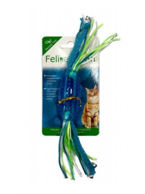 Игрушка конфетка прорезыватель с лентами для кошек Feline clean dental