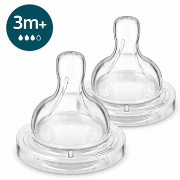 Авент соска силиконовая  anti-colic средний поток 3+ SCY763/02 N 2
