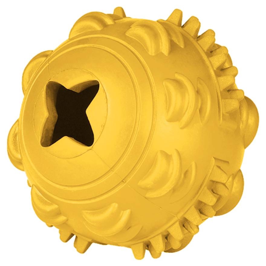 Игрушка мяч для собак желтый Mr.kranch 8см с ароматом сливок