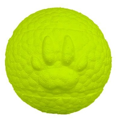 Игрушка мяч для собак неоновый желтый Mr.kranch с лапкой 8см