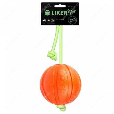 Игрушка мяч на шнуре для собак Liker lumi 9см