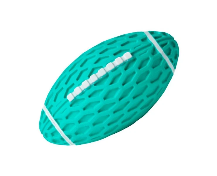 Игрушка мяч регби с пищалкой для собак бирюзовый Homepet silver series каучук 14.5х8.2х7.9см