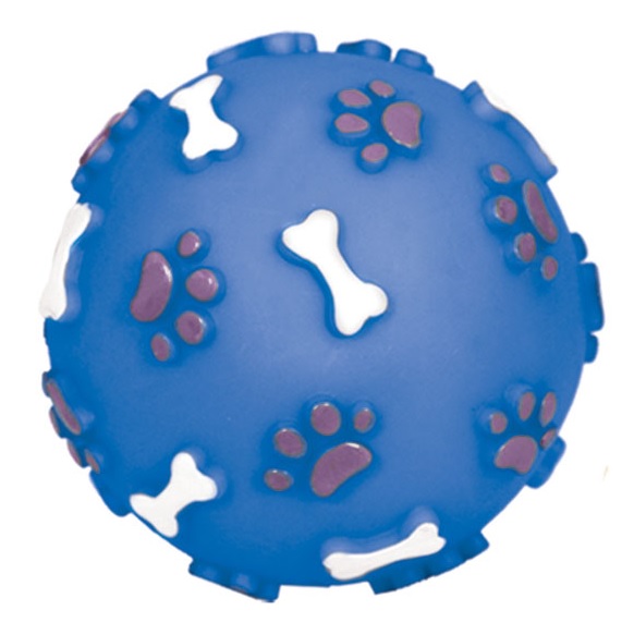 Игрушка мяч с лапками и косточками со звуком для собак Triol 8.5см