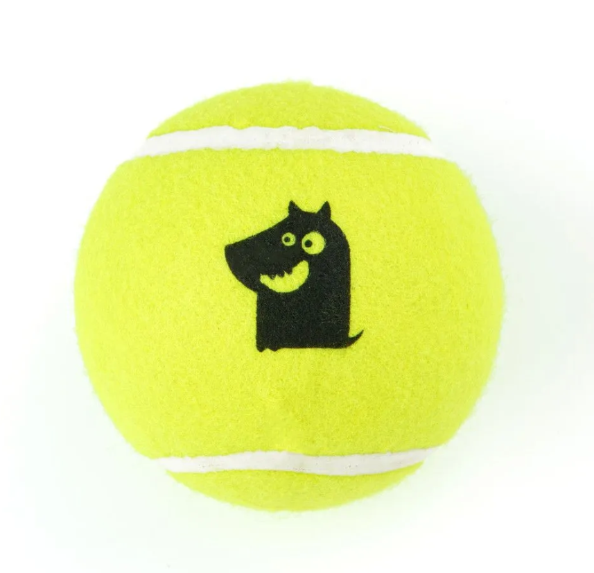 Игрушка мяч теннисный для собак желтый Mr.kranch большой 10см