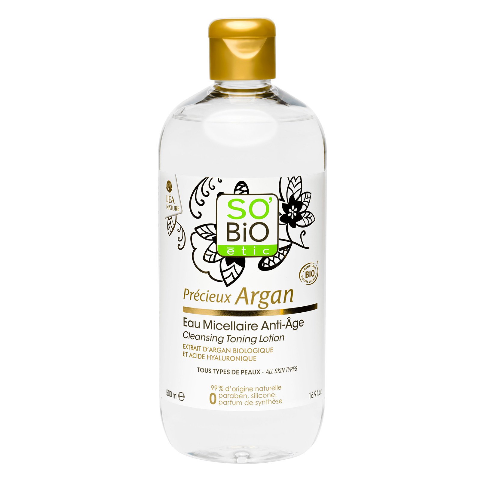 SoBio etic очищающая тонизирующая мицеллярная вода для всех типов кожи 500мл