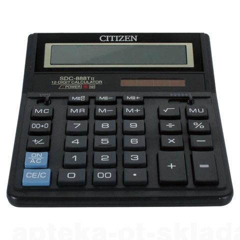 Калькулятор CITIZEN настольный SDC-888TII (12 разрядов) 205х159мм