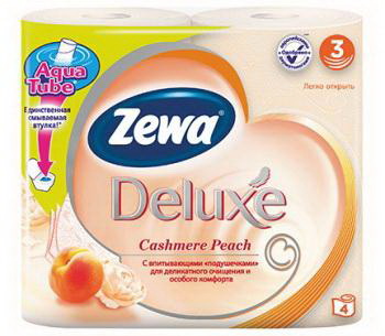 Бумага туалетная Zewa Delux Cashemere Peach 3-х слойная N 4