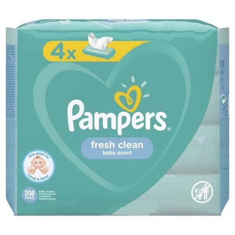 Салфетки влажные Pampers детские fresh clean baby scent N 208