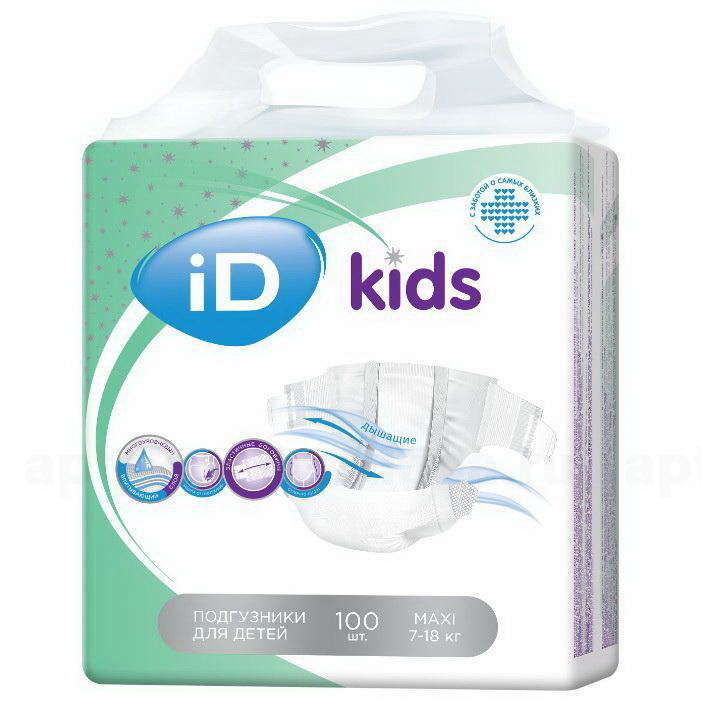 iD Kids подгузники для детей maxi (7-18 кг) N 100