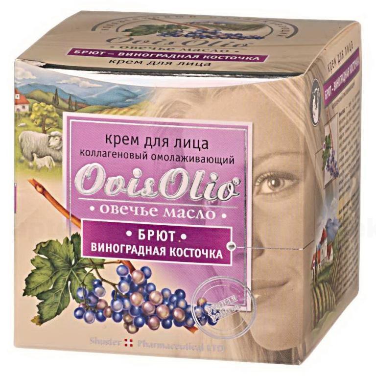 OvisOlio Овечье масло крем для лица коллагеновый Брют виноград косточка омолаживающий 50г