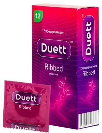 Презервативы DUETT Ribbed N 12
