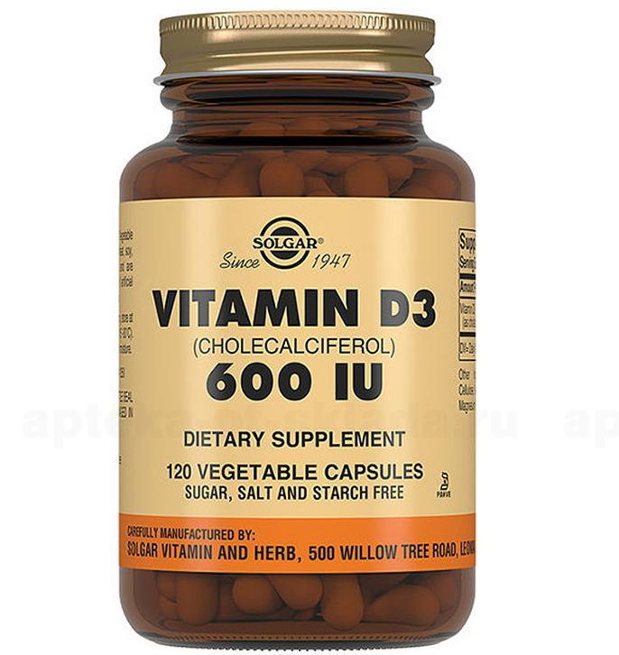 Солгар Витамин D3 600МЕ капс 240мг N 120