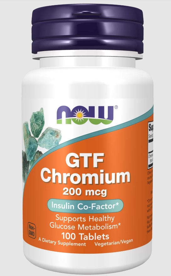 NOW GTF Chromium хром таблетки 386мг N 100