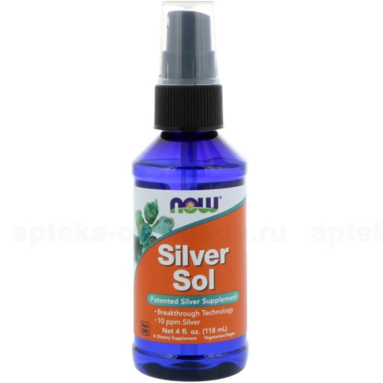NOW Silver Sol коллоидное серебро жидкость фл с дозатором 118мл