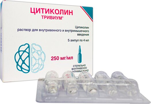 Цитиколин-тривиум р-р для в/в и в/м амп 250мг/мл 4мл N 5