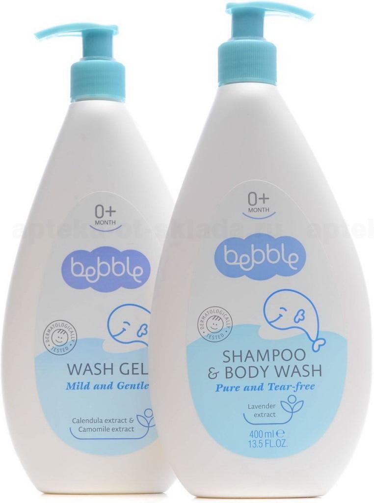 Bebble набор шампунь для волос и тела 400мл+ гель для мытья 400мл )