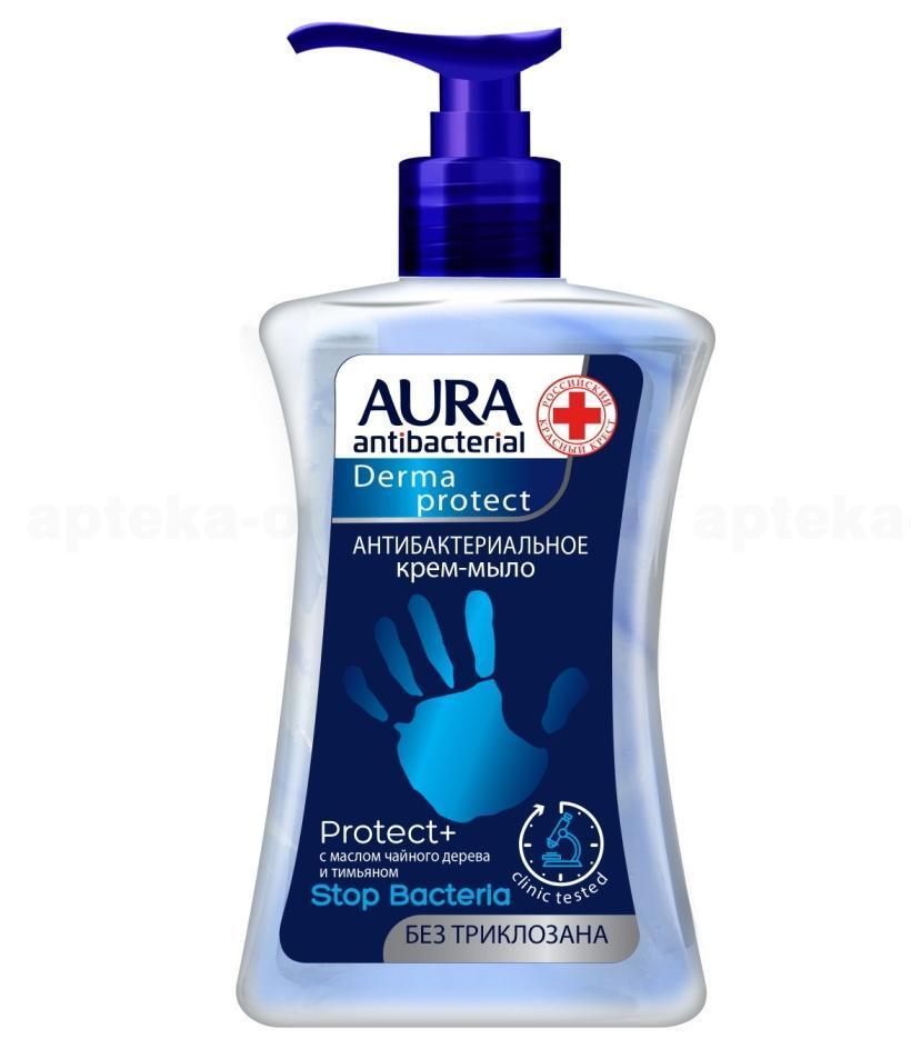 Аура крем-мыло Derma Protect антибактериальное 250мл с дозатором