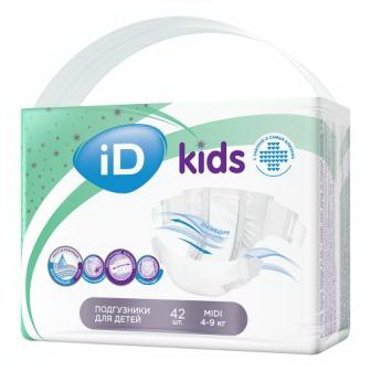 iD Kids подгузники для детей midi (4-9кг) N 42