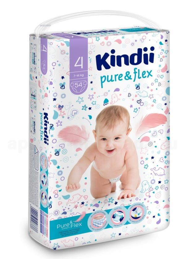 Kindii pure и flex подгузники детские (размер 4) 7-14кг N 54