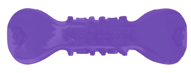 Игрушка гантель дентальная с пищалкой для собак фиолетовая Mr.kranch 22см с ароматом сливок