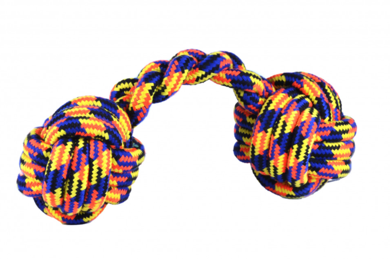 Игрушка гантель плетеная для собак Nunbell микс 22.5х7см 31019-0199